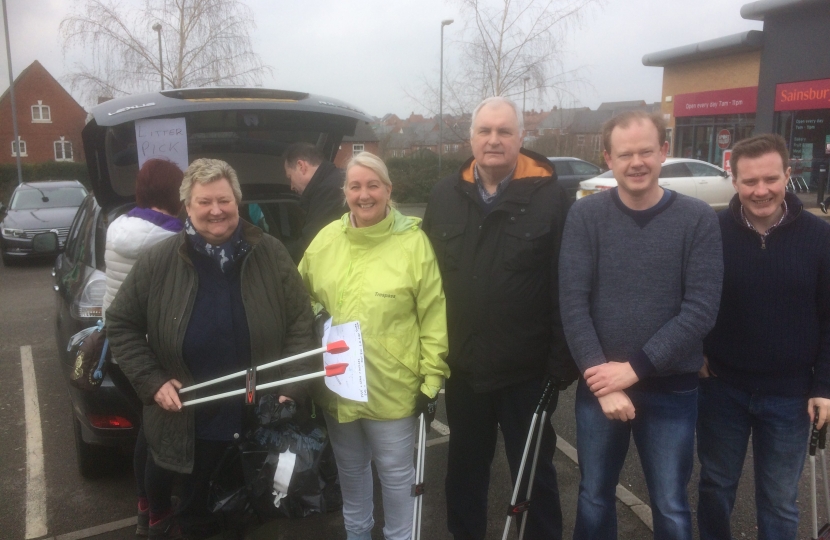 Heather Wheeler MP, Cllr Julie Patten, Cllr David Muller, Cllr Stuart Swann and Charlie Simpson