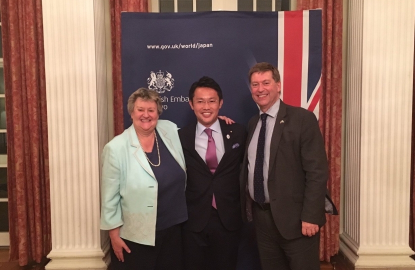 Heather Wheeler with Parliamentary Vice-Minister Shinichi Nakatani and Ambassador Paul Madden