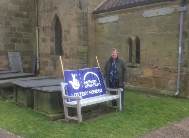 Heather Wheeler MP outside St Wilfrid’s Church in Barrow-on-Trent