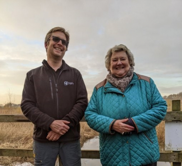 2.	Photo of Heather Wheeler MP and Ben Carter, Director of Development at the Derbyshire Wildlife Trust